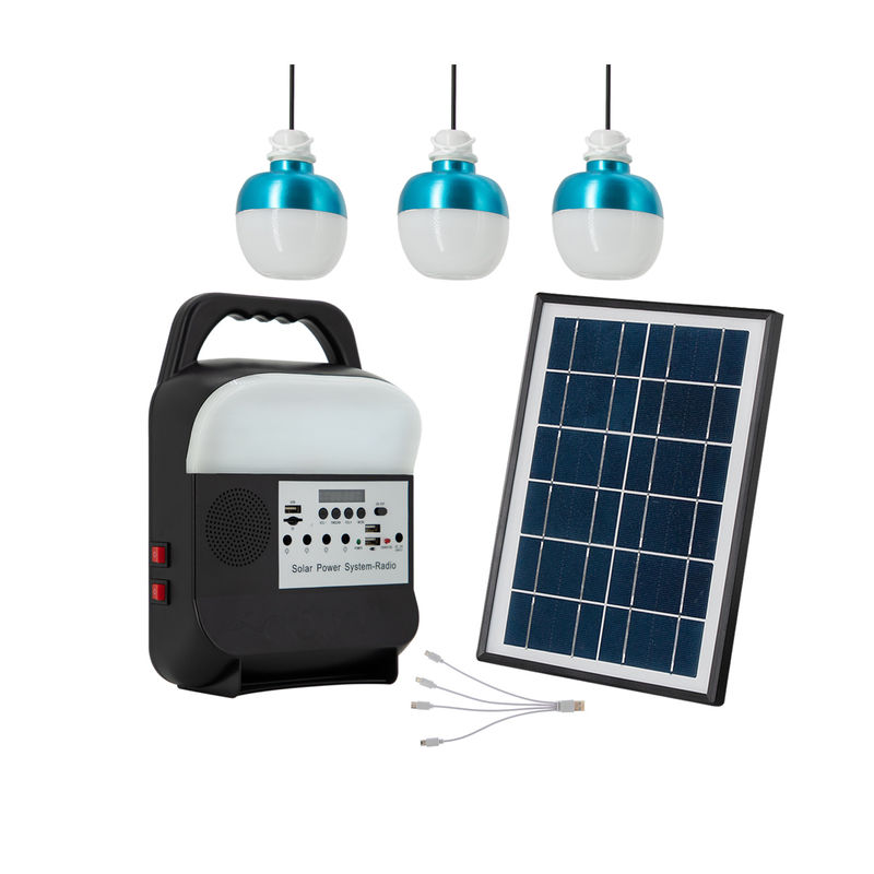 Kit de gerador de banco de energia de energia fora da rede portátil pequeno sistema de lâmpada solar de LED para casa