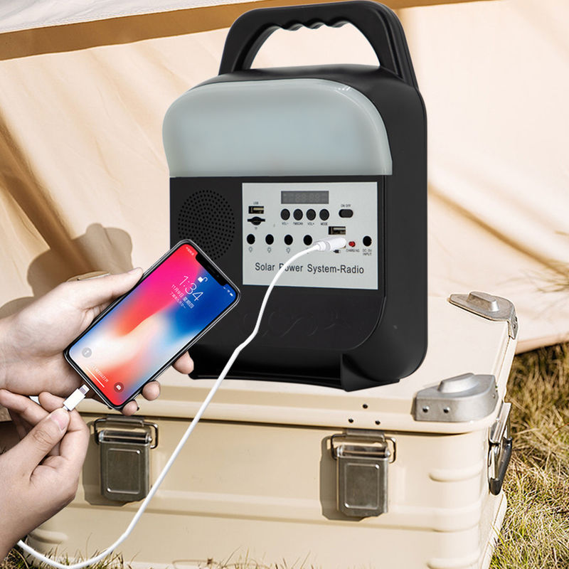 Rádio recarregável do sistema de iluminação Kit Solar Bulb Set With da energia da casa com porta usb