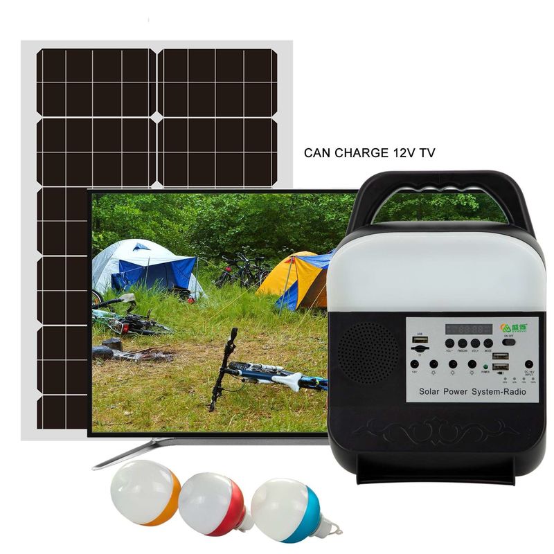 sistema de iluminação portátil da emergência do painel da energia 12W solar com luz para a casa