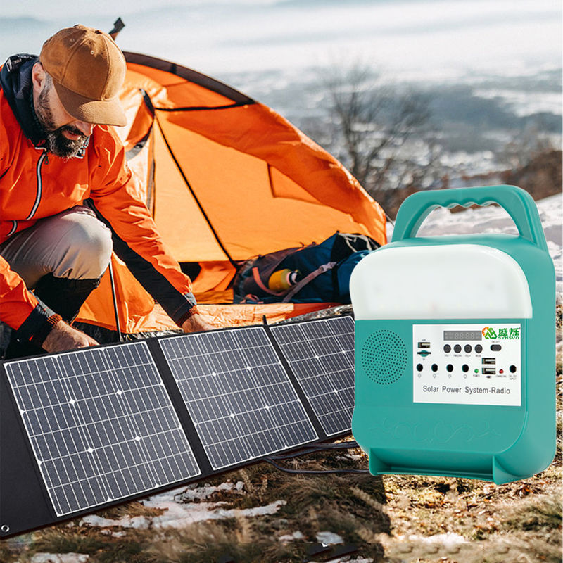 Dos jogos solares claros do sistema de iluminação da casa do diodo emissor de luz rádio de acampamento portátil da tocha da lâmpada