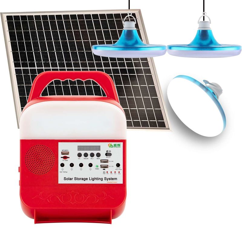 O sistema de energia solar Mini Portable da iluminação da C.C. da casa 12v 25w levanta a casa portátil Mp3