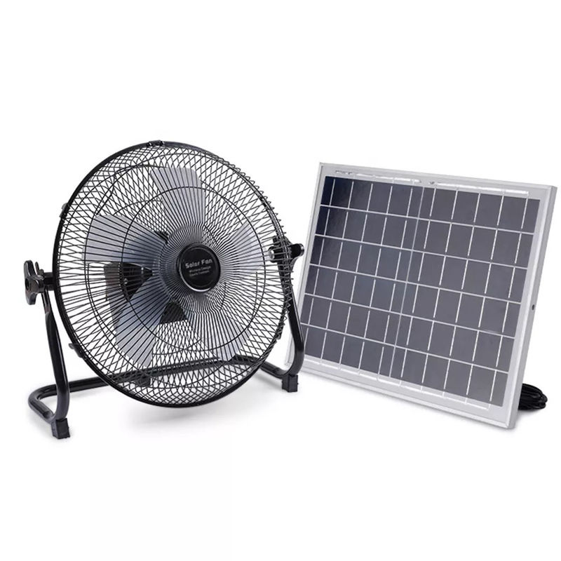 o painel recarregável solar sem fio portátil do fã de tabela 12Inch pôs a entrada dupla para o agregado familiar