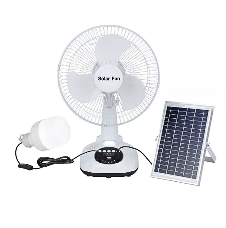 Fã elétrico exterior solar portátil para o banco de carregamento de acampamento do poder da tabela 12 polegadas