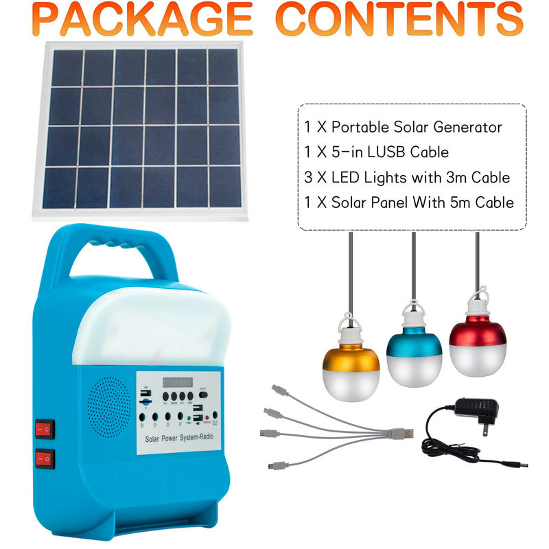 Bulbo posto painel carregado de acampamento portátil da emergência da energia da luz do jardim do diodo emissor de luz lâmpada solar