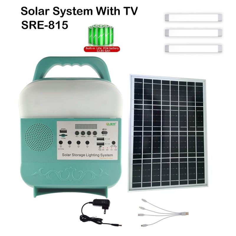 SRE-815 Luzes de emergência solares com tempo de trabalho de 10h Placa solar para eletricidade doméstica