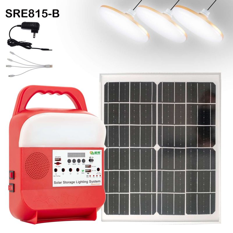 Kit de iluminação solar de tipo LED com sistema solar duplo USB SRE-815
