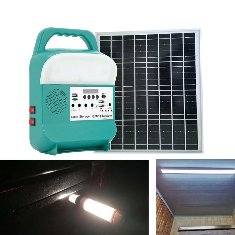 O diodo emissor de luz posto solar portátil exterior ilumina o sistema de iluminação pequeno do armazenamento de energia 16W