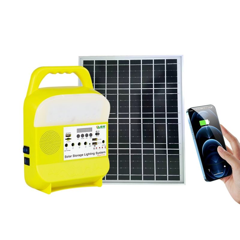 rádio claro de carregamento solar SRE-815B de acampamento exterior de FM da tocha do sistema de energia 16W diodo emissor de luz
