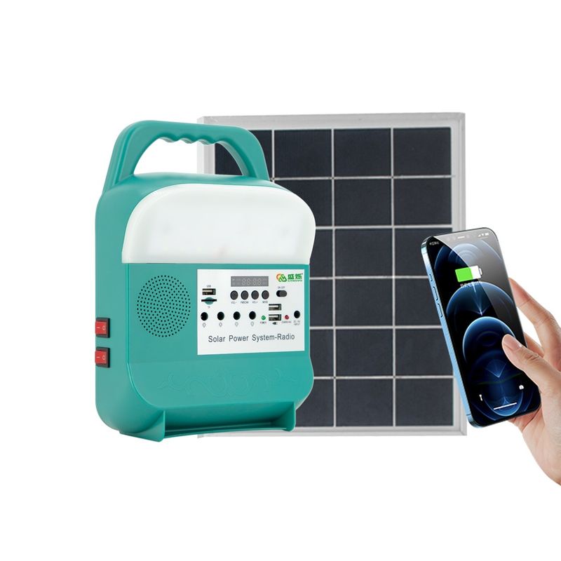 as energias solares 9W que iluminam bulbos do diodo emissor de luz do jogo muram o carregador portátil SRE-689 do telefone da estação