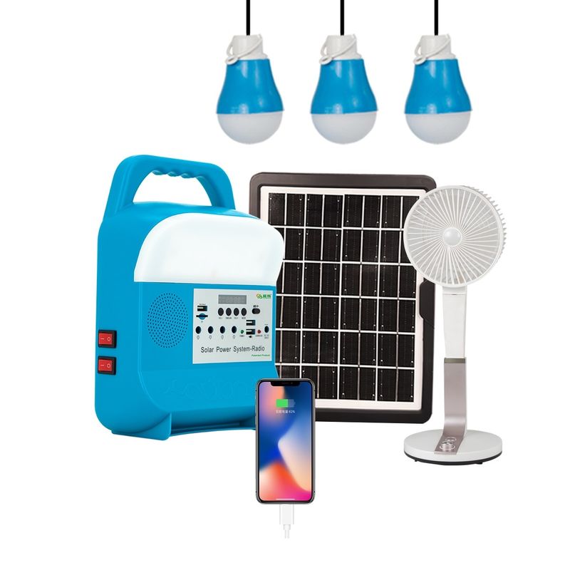 Casa interna luzes solares exteriores portáteis da C.C. 5W do poder do gerador da energia solar das mini