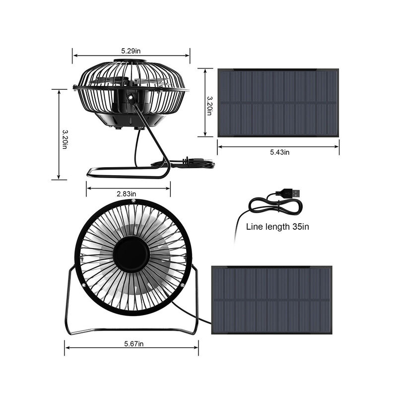 Luz conduzida de acampamento da casa solar recarregável das lanternas do fã elétrico da energia do painel solar do poder fã solar