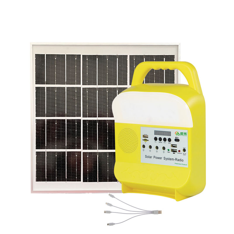 Sistema de iluminação posto solar Kit For Home Use dos rádios de Mini Portable Solar Charging Station com fã