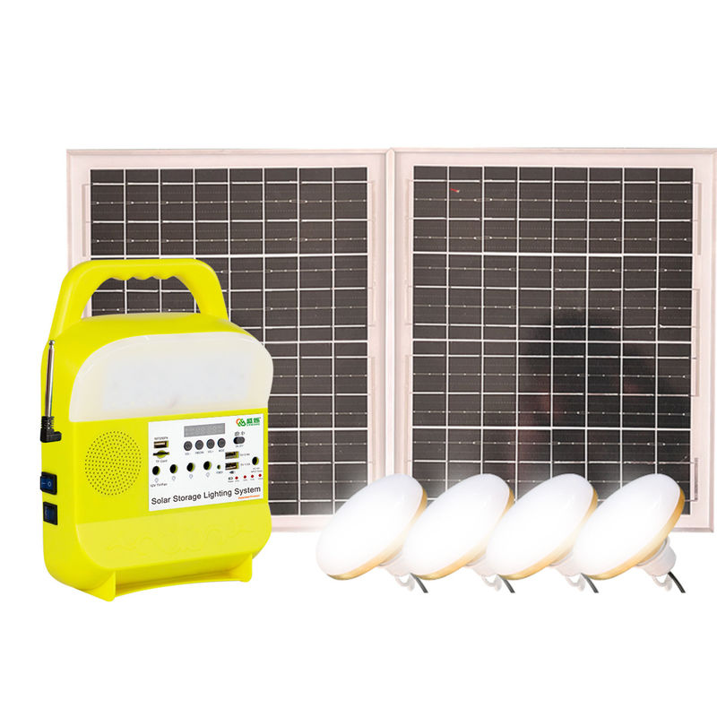 a lâmpada do diodo emissor de luz do jogo de 45W 16V Mini Small Solar Lighting System com 4 bulbos cerca Outdoor