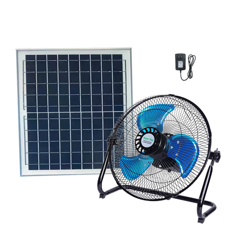 o fã solar do sistema de iluminação da casa 15W com 12 velocidades 12 polegadas apresenta recarregável com painel