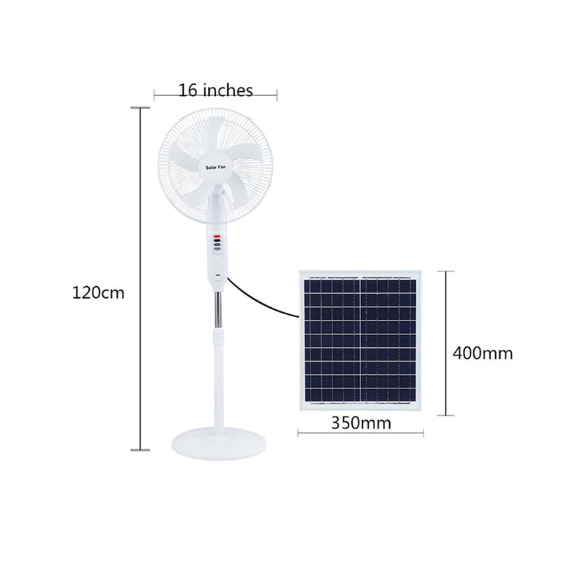25W engrenagens exteriores postas solares recarregáveis do vento da bateria de lítio 3 do fã 18650 com painel