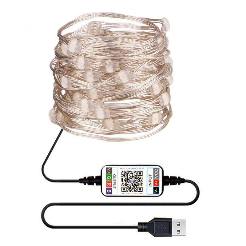 Luzes postas solares do jardim da corda das luzes decorativas solares de IP65 USB 6lm