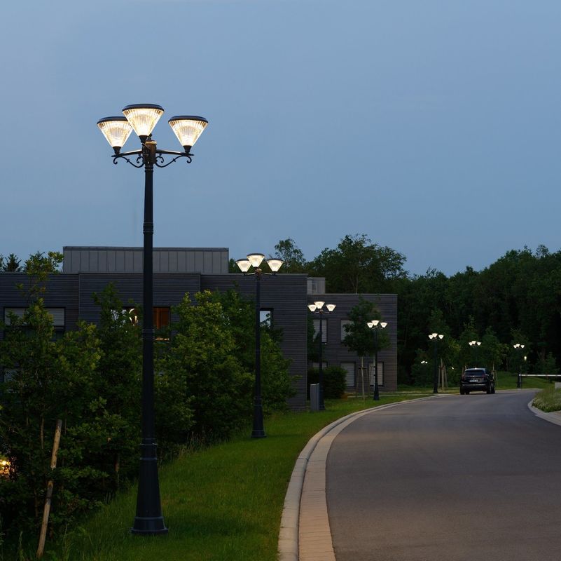 O jardim solar da luz solar exterior do caminho da paisagem do diodo emissor de luz IP65 ilumina 3 lâmpadas principais