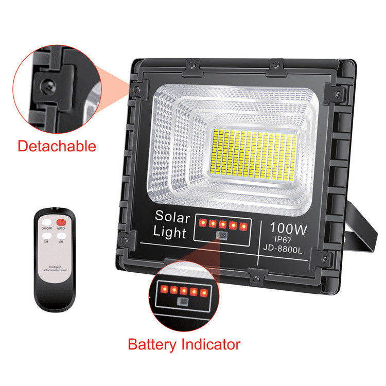 Sensor de movimento solar exterior da luz de inundação do jardim do diodo emissor de luz posto com controle claro esperto