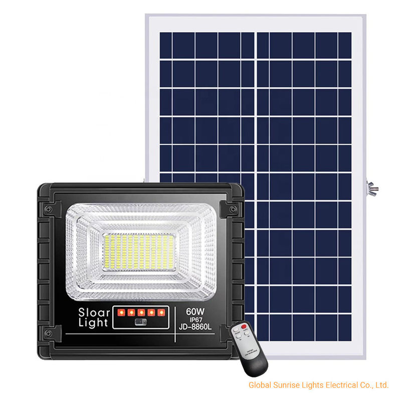 Sensor de movimento solar exterior da luz de inundação do jardim do diodo emissor de luz posto com controle claro esperto