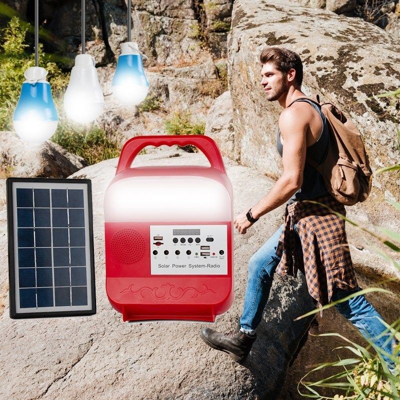 Sistema de iluminação portátil do painel solar de sistema solar da C.C. para o carregador solar da casa