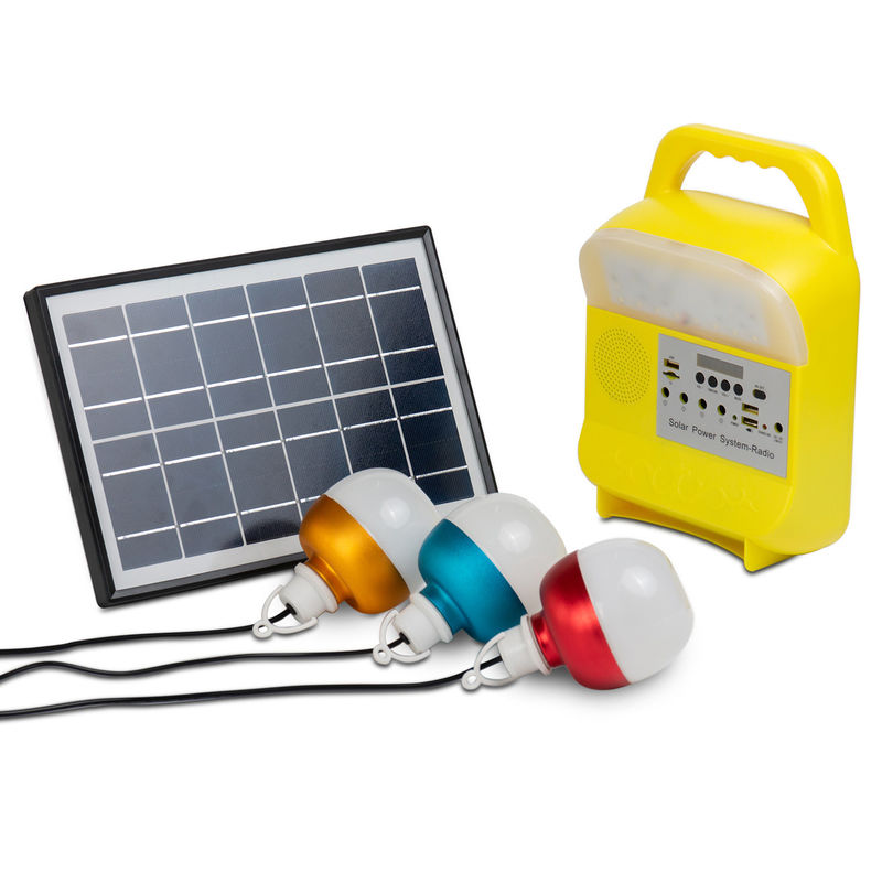sistema de iluminação conduzido exterior do painel solar do poder do gerador solar portátil de 5W USB TF