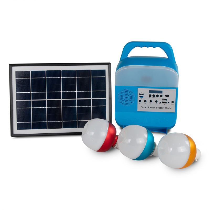 sistema de iluminação conduzido exterior do painel solar do poder do gerador solar portátil de 5W USB TF