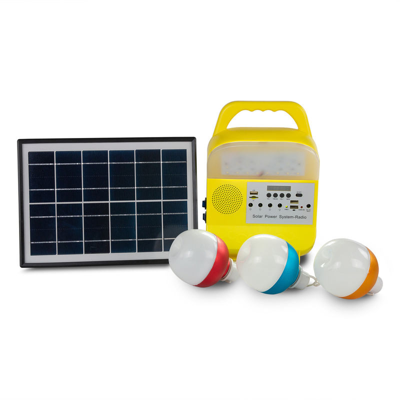 sistema de iluminação conduzido exterior do painel solar do poder do gerador solar portátil de 5W USB TF