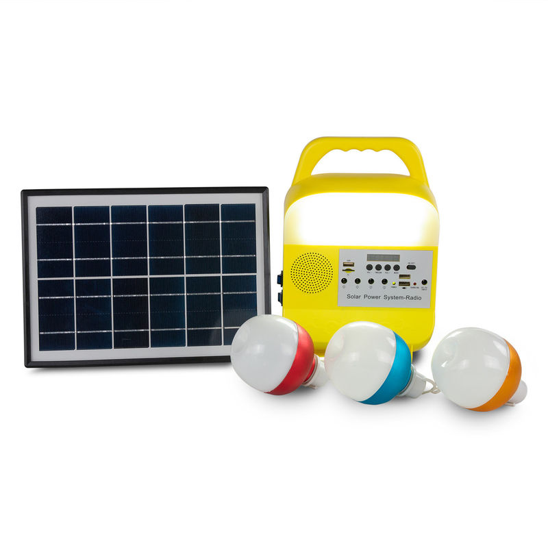 sistema de iluminação conduzido exterior do painel solar do poder do gerador solar portátil de 5W USB TF