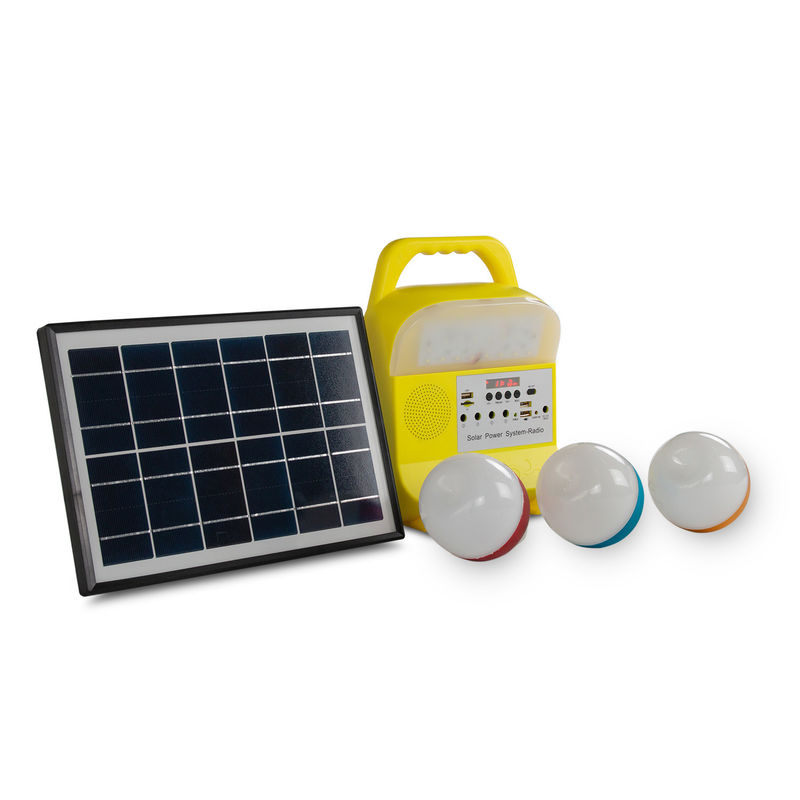 sistema de iluminação conduzido exterior do painel solar do poder do gerador solar portátil de 5W USB TF
