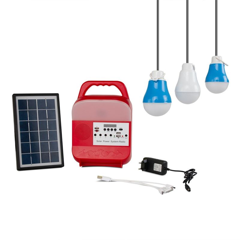 fonte de alimentação móvel de acampamento exterior solar pequena do sistema de iluminação do diodo emissor de luz de 3W 12PCS SMD