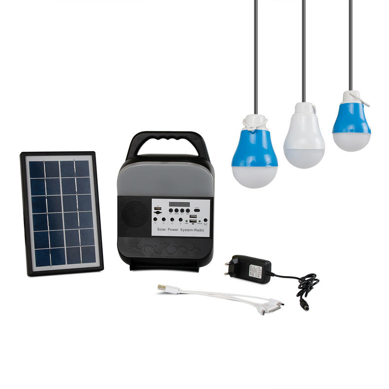 fonte de alimentação móvel de acampamento exterior solar pequena do sistema de iluminação do diodo emissor de luz de 3W 12PCS SMD