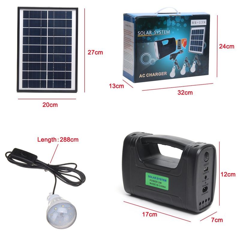 Iluminação solar interna Kit With do diodo emissor de luz 3W 4W 5W de 12PCS SMD	4Ah Batttery acidificado ao chumbo