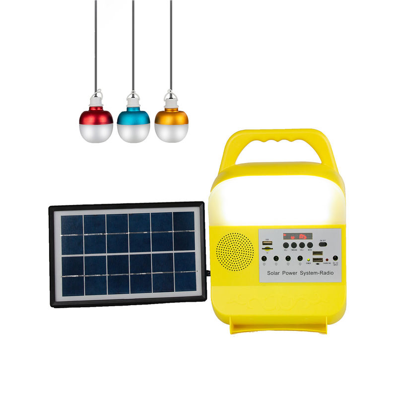 jogos portáteis do sistema de iluminação das energias solares dos bulbos do diodo emissor de luz do sistema 4 do painel 12W solar