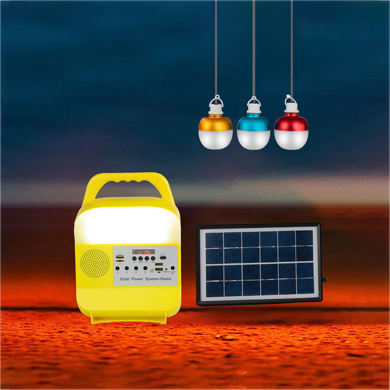 Bulbo pintado do diodo emissor de luz do sistema 5W 3PCS de Matte Portable Solar Home Lighting com painel solar