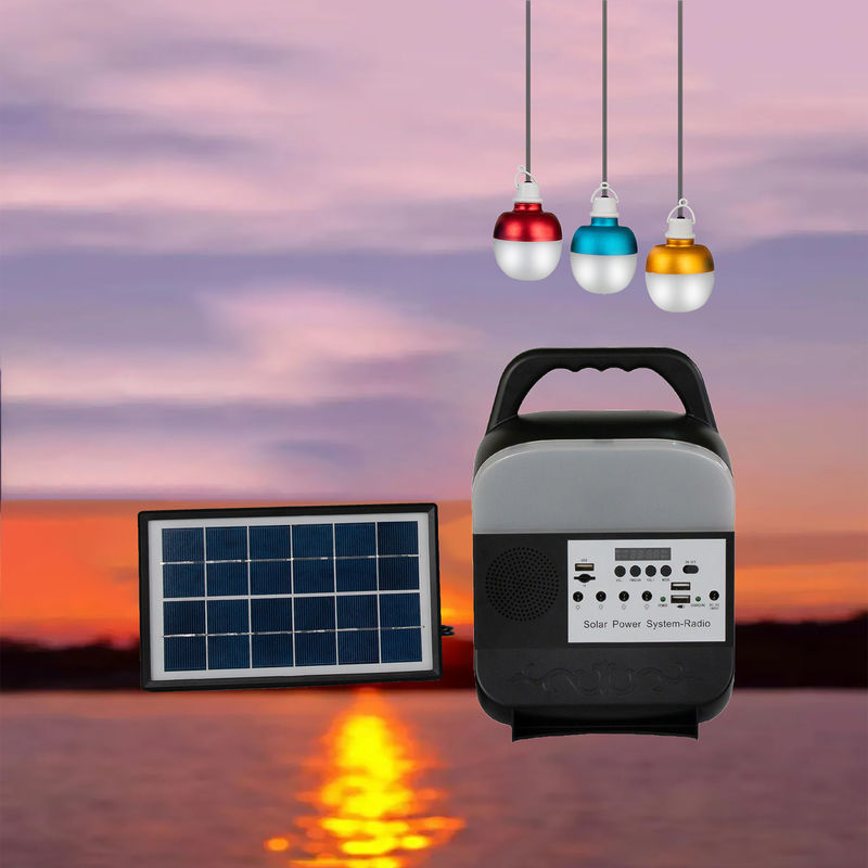 Bulbo pintado do diodo emissor de luz do sistema 5W 3PCS de Matte Portable Solar Home Lighting com painel solar
