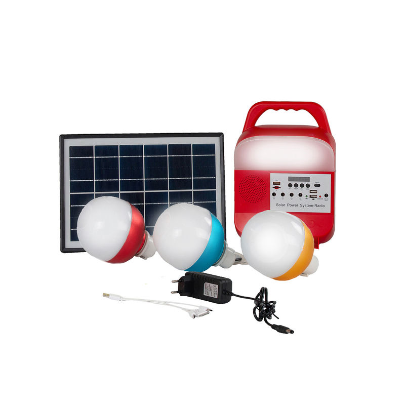 jogos portáteis do sistema de iluminação das energias solares dos bulbos do diodo emissor de luz do sistema 4 do painel 12W solar