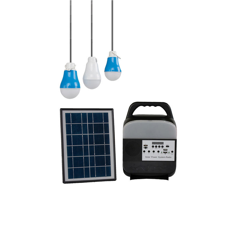 Luzes coloridas solares portáteis da leitura do sistema de iluminação da casa de 6 volts com painel solar