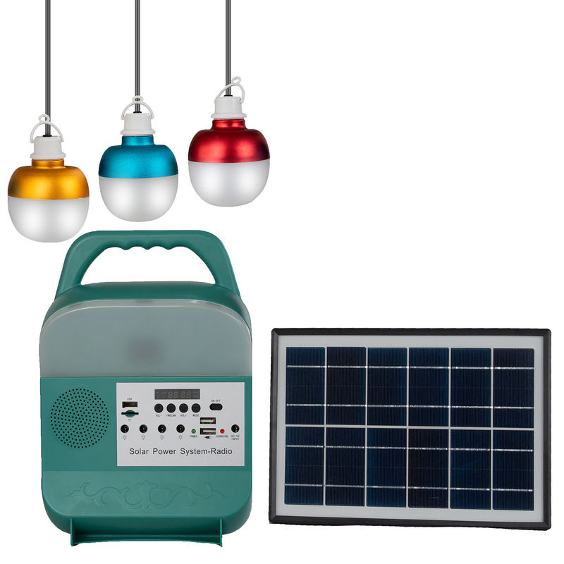 jogos portáteis do sistema de iluminação das energias solares dos bulbos do diodo emissor de luz do sistema 4 do painel 12W solar