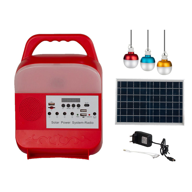 jogos portáteis do sistema de iluminação das energias solares dos bulbos do diodo emissor de luz do sistema 4 do painel 12W solar