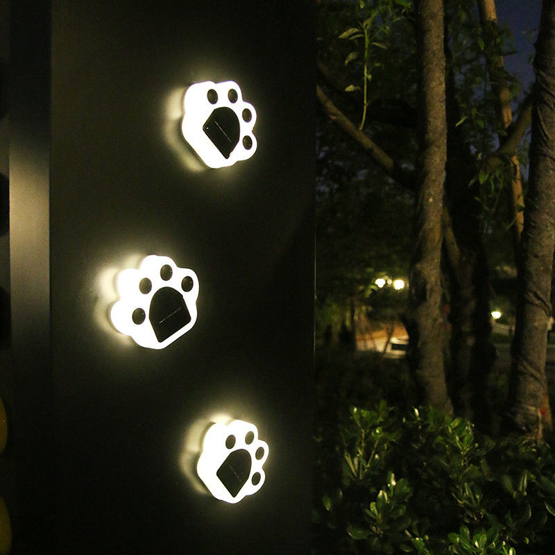 as luzes decorativas solares de 5000K 70lm obstruem dentro Cat Paw Print Solar Lawn Lamp