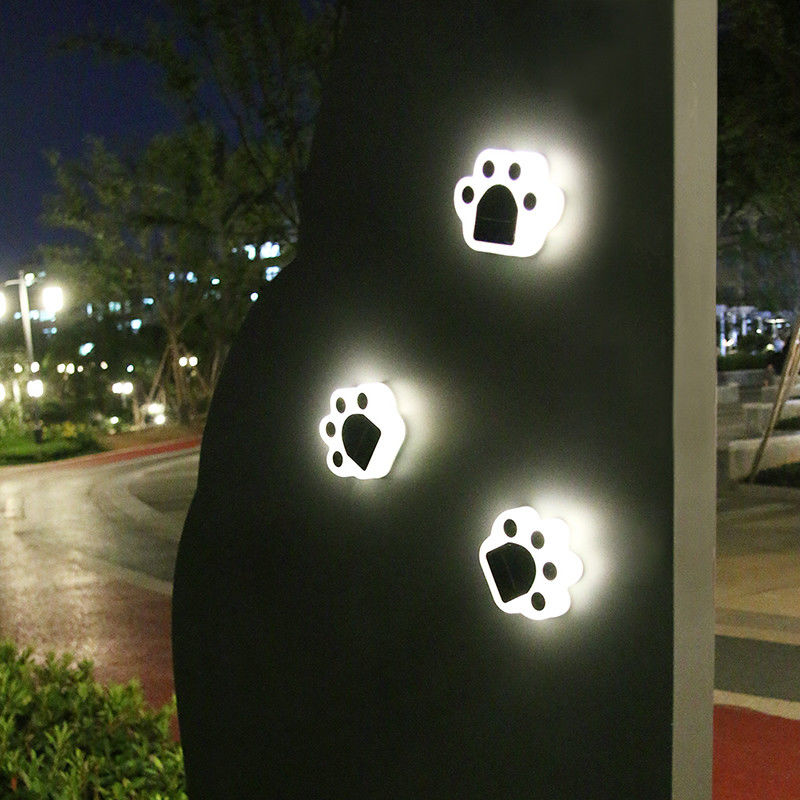 as luzes decorativas solares de 5000K 70lm obstruem dentro Cat Paw Print Solar Lawn Lamp