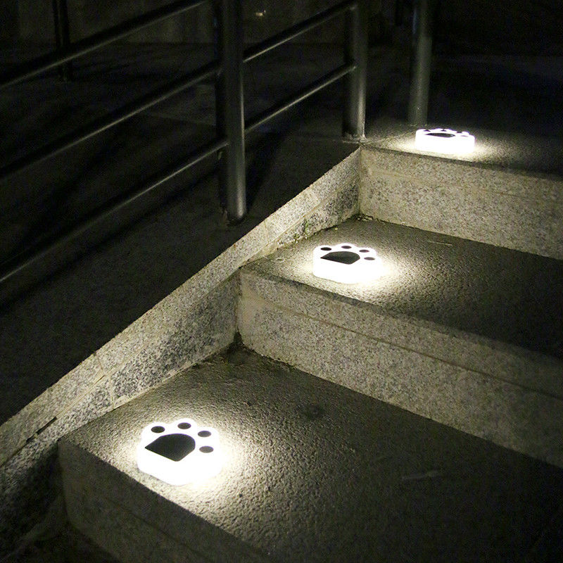 as luzes decorativas solares de 5000K 70lm obstruem dentro Cat Paw Print Solar Lawn Lamp
