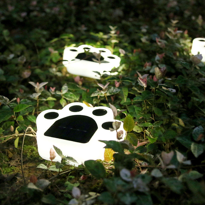 as luzes decorativas solares de 5000K 70lm obstruem dentro Cat Paw Print Solar Lawn Lamp