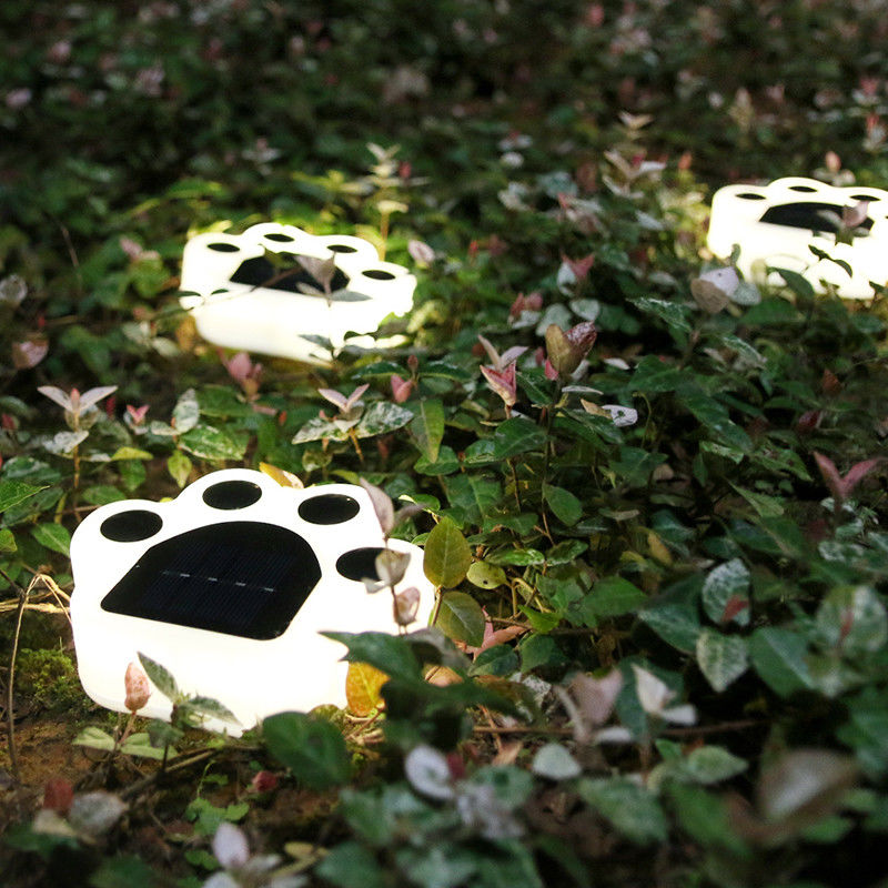 as luzes decorativas solares de 5000K 70lm obstruem dentro Cat Paw Print Solar Lawn Lamp