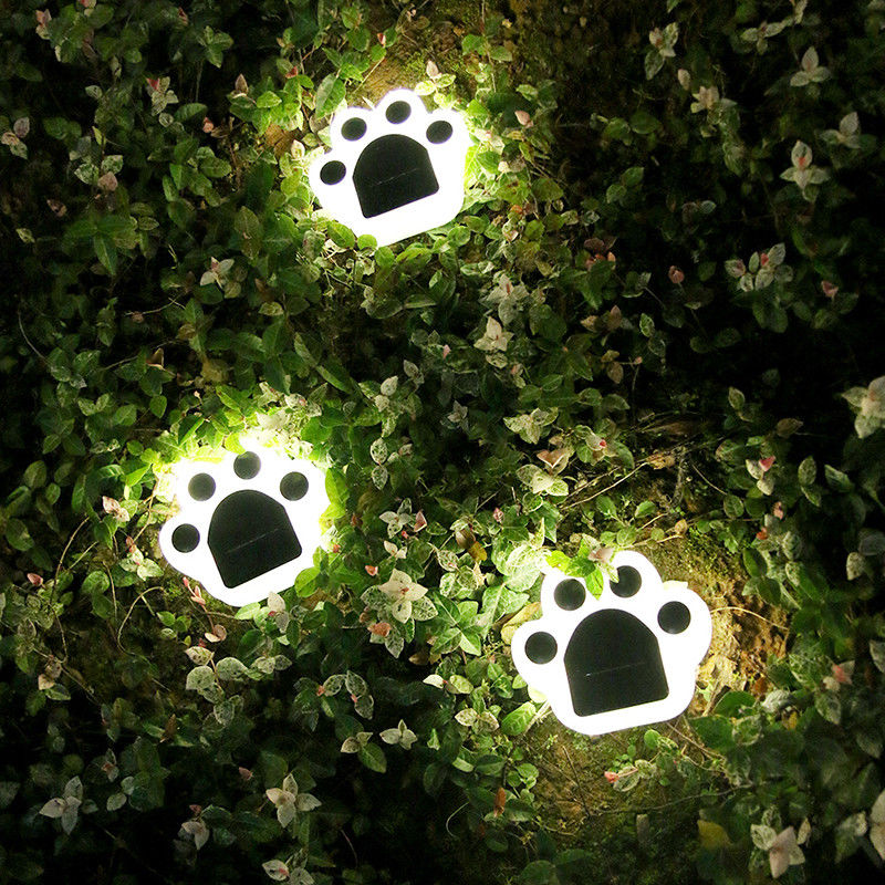 as luzes decorativas solares de 5000K 70lm obstruem dentro Cat Paw Print Solar Lawn Lamp