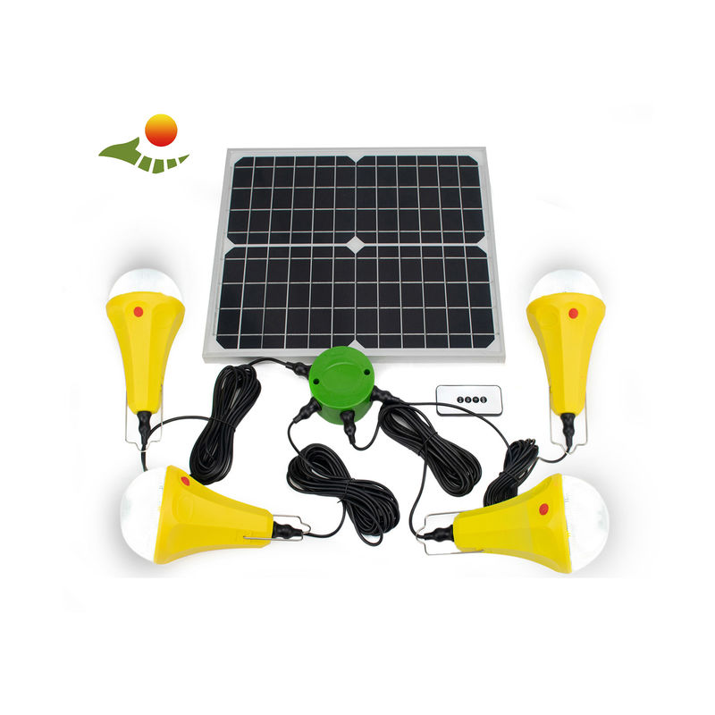 4 as energias solares portáteis do sistema solar da casa dos modos 25W 6V conduziram luzes com painéis solares