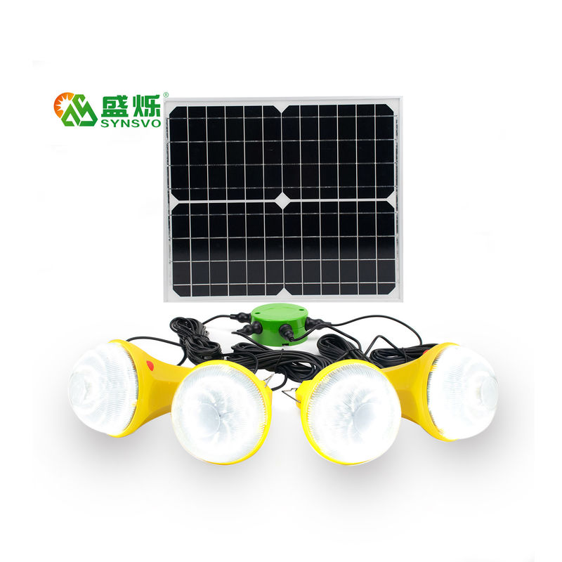 4 as energias solares portáteis do sistema solar da casa dos modos 25W 6V conduziram luzes com painéis solares