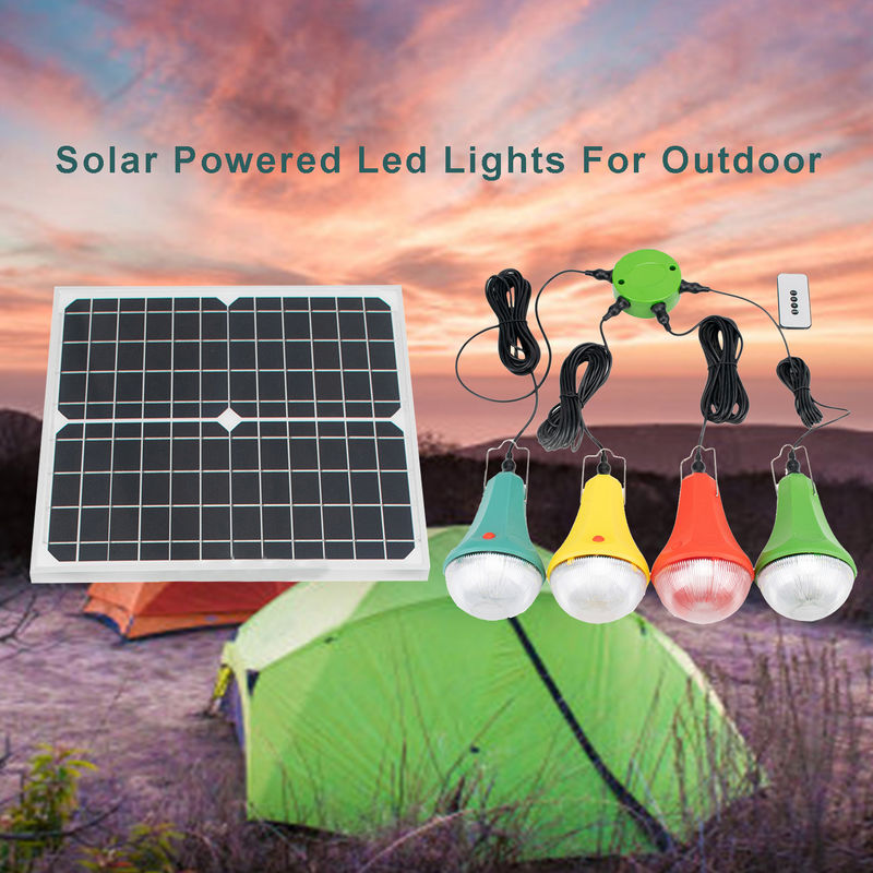 4 as energias solares portáteis do sistema solar da casa dos modos 25W 6V conduziram luzes com painéis solares