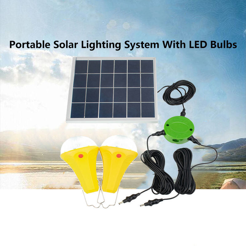 bulbos 2pcs*3W solares portáteis para o sistema de iluminação de acampamento exterior da casa