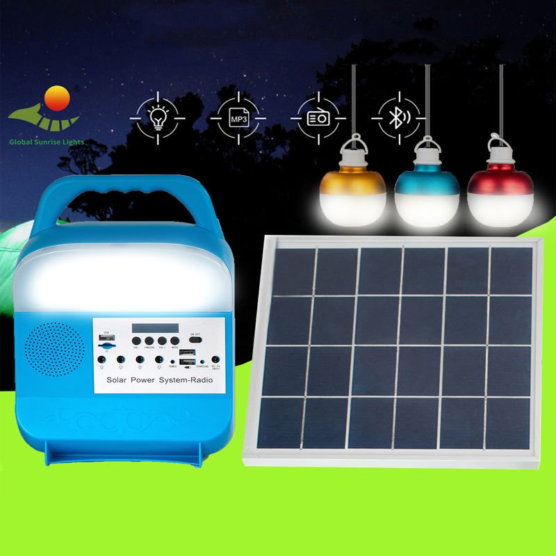 Sistema de iluminação exterior solar portátil dos bulbos do diodo emissor de luz 3PCS para a leitura da casa